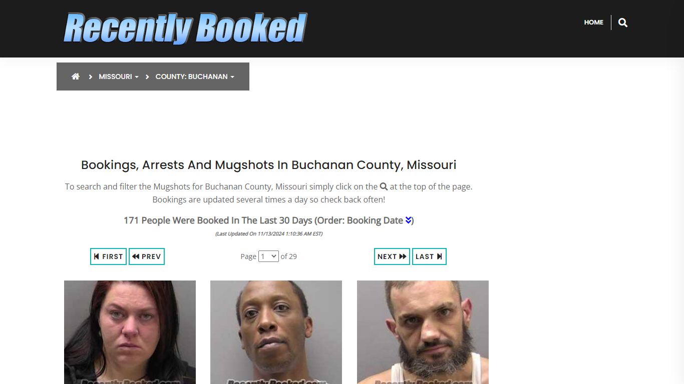 Bookings, Arrests and Mugshots in Buchanan County, Missouri